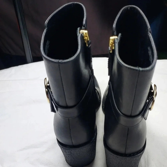 Talbots Rowan Wedge Bootie Leather Size 7M Black Ankle Boot - Picture 2 of 14